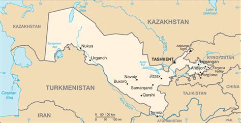 Uzbekistan Map (Political) - Worldometer