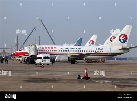 --FILE--Passenger planes of China East Airlines Boeing 737-300 are ...