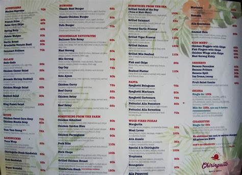 Chiringuito Menu, Menu for Chiringuito, Seminyak, Bali - Zomato Indonesia