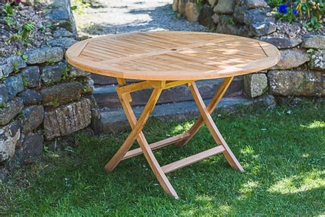 Round Folding Patio Table | Teak patio table, Folding garden chairs, Garden table