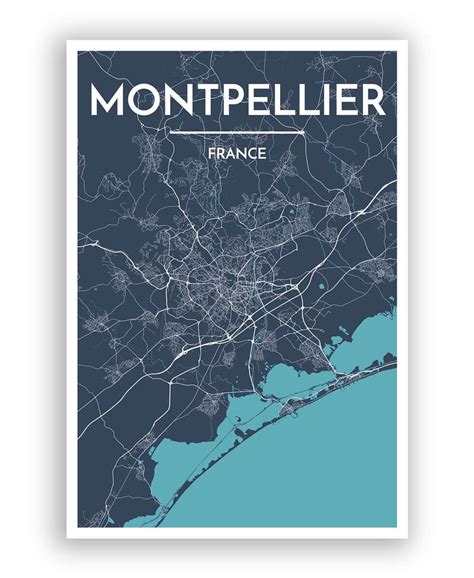 Montpellier Map Art Print | City map poster, Map art, Art