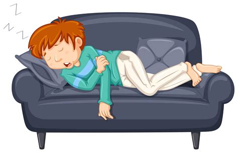 Man napping on black sofa 298164 Vector Art at Vecteezy