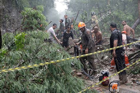 Rescue Workers Residents Search Survivors Where Editorial Stock Photo ...