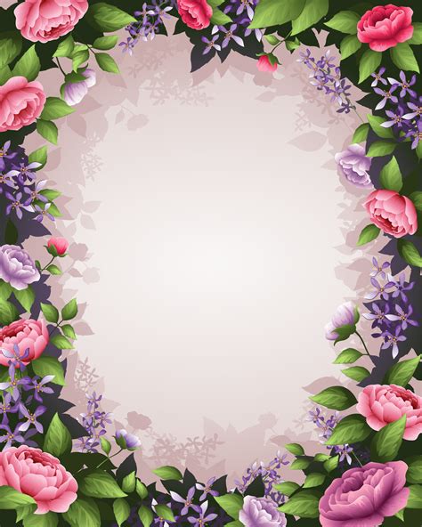 Delicate Floral Decorative Borders Background Material, Pink, Flowers ...