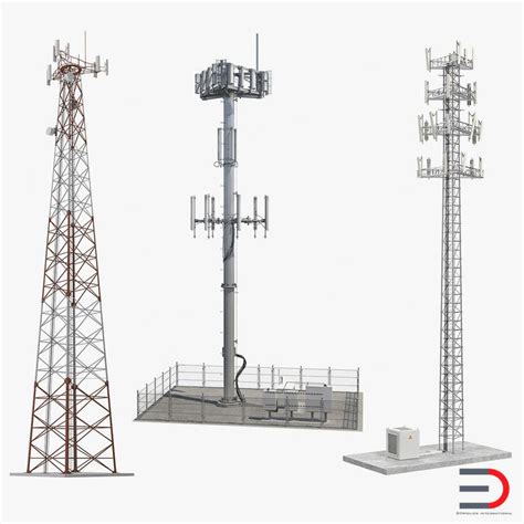 Cellular Towers Collection 3D model | 3d model, 3d cell, Cell tower