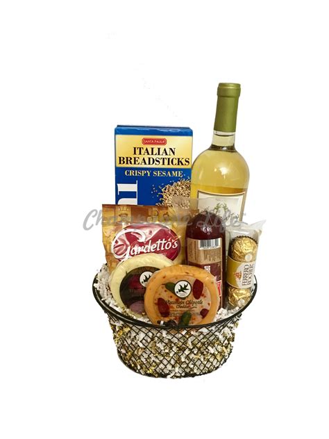 Wine and Snacks Gift Basket - Champagne Life Gift Baskets