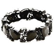 Jet Black Crystal Bracelet Formal Wedding Jewelry (With images) | Crystal bracelets, Wedding ...