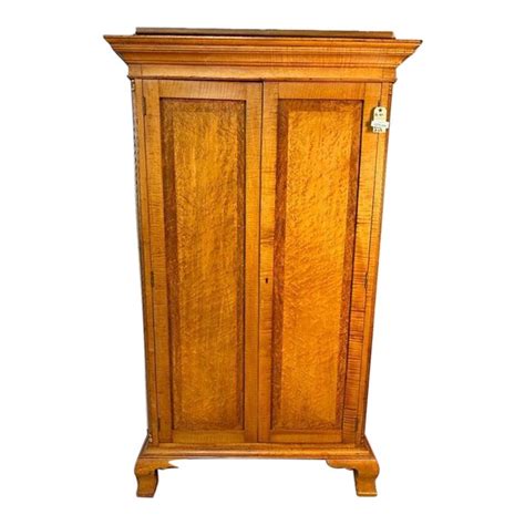 Smith & Beck Tiger Maple Antique Pantry Cabinet | Chairish