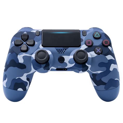 Wholesale 4.0 Wireless Bluetooth Controller Gamepad with Light Strip for PS4 Blue camouflage ...