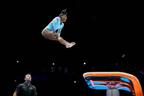 Simone Biles lands historic vault as she leaps back onto the world ...