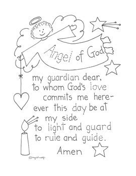 Angel of God prayer by Ingrid's Art | TPT