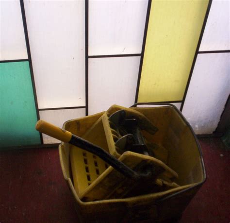 fake stained glass and a mop bucket | jubilee rec center | Anthony Easton | Flickr