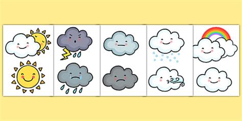 Printable weather symbols for the classroom