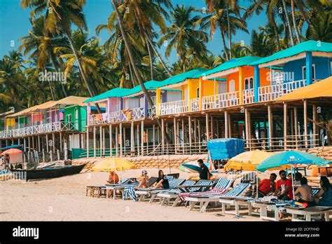 Canacona, Goa, India. People Resting At Famous Palolem Beach In Summer Sunny Day Stock Photo - Alamy