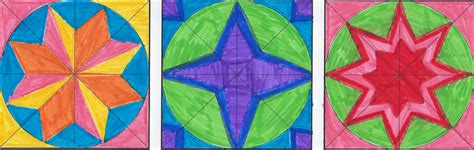 Geometry and Arts: 2016-17. Decorative drawings with inscribed polygons ...