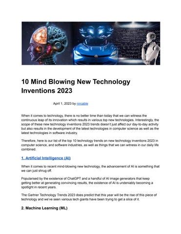 10 Mind Blowing New Technology Inventions 2023 by Nircable Dotcom - Issuu