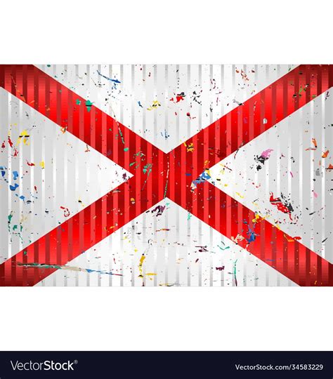 Alabama flag with color stains Royalty Free Vector Image