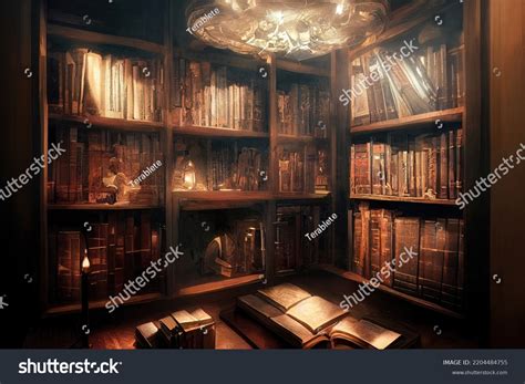 Bookcase Old Books Interior Bookstore Library Stock Illustration ...