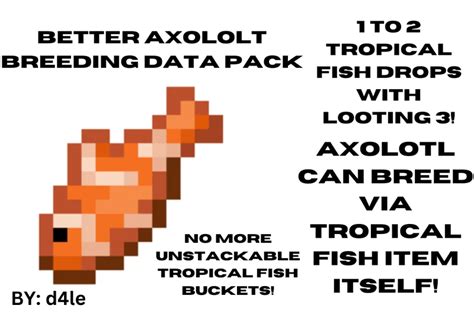 Better Axolotl Breeding (Looting Tropical Fish and Easy Axolotl Breeding) Minecraft Data Pack