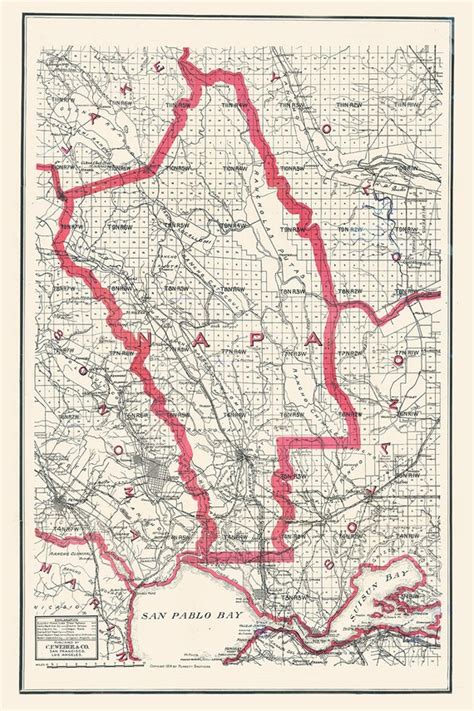 1914 Map of Napa County California | Etsy