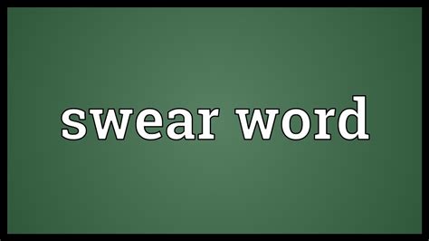 Swear word Meaning - YouTube