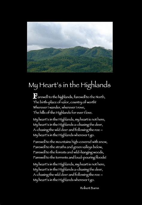 Poster Poem - My Heart's In The Highlands Photograph by Poetic Expressions