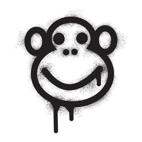 Graffiti monkey icon with black spray paint 21393288 Vector Art at Vecteezy