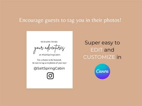 Airbnb Instagram Sign Template Canva Airbnb Host Sign - Etsy