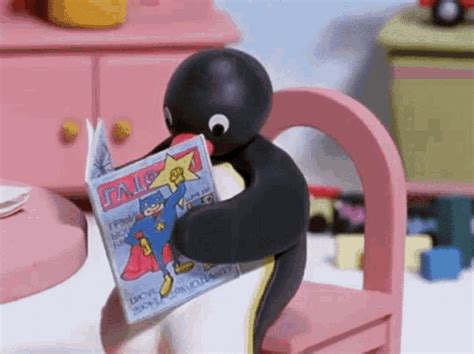 Pingu Reading GIF – Pingu Reading Happy – discover and share GIFs