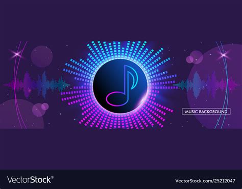 Horizontal music banner bright purple futuristic Vector Image