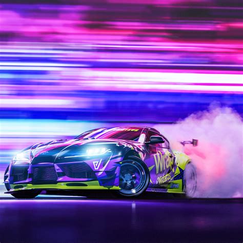 Toyota Supra Wallpaper 4K, Drift, Colorful