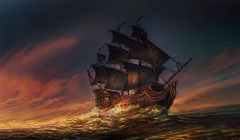 Majestic Fantasy Ship HD Wallpaper by Jorge Jacinto