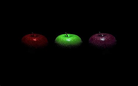 Black and White Wallpapers: Green and Red Apples on Black Background ...