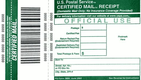 Certified Mail Forms Printable