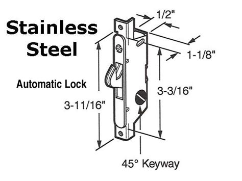 Adams Rite Mortise lock 45 å¡ Slot, Auto Lock Sliding Patio Door ...