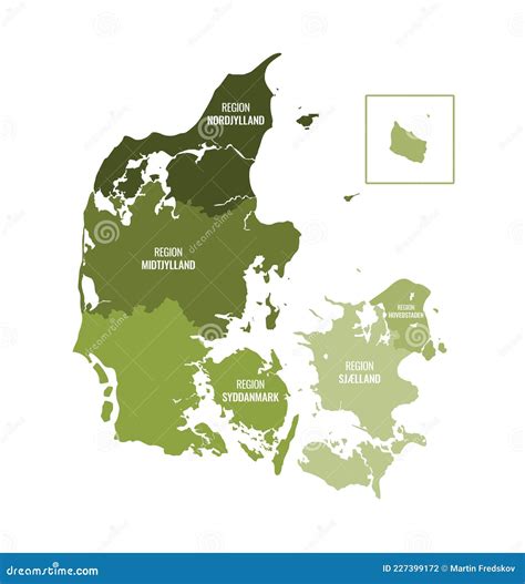 Map of Denmark - Official Regions 2007 and after Stock Vector ...