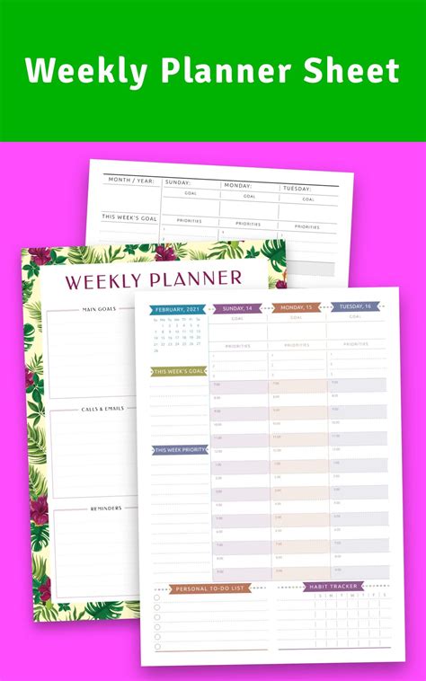 The Printable Weekly Planner Is Shown In Rainbows And - vrogue.co
