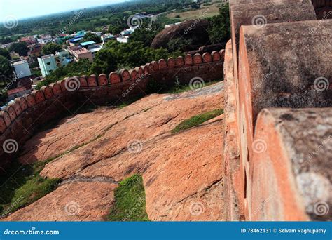 The Fort Wall with Houses Landscape Stock Image - Image of archeology ...