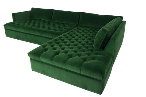 Modern Green Velvet Sectional Sofa - ModShop