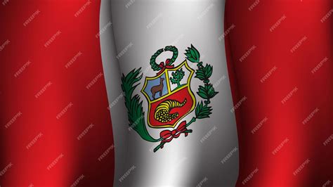 Premium Vector | Peru waving flag background design vector illustration