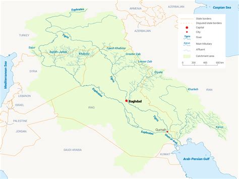 Tigris And Euphrates River Basins Elevation