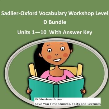 Sadlier-Oxford Vocabulary Workshop Level D Bundle Units 1 - 10 With ...