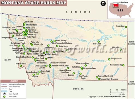 Montana State Parks Map, List of State Parks in Montana