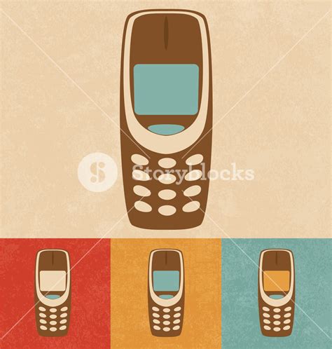 Retro Icons - Mobile Phone Royalty-Free Stock Image - Storyblocks