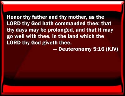 Bible Verse Powerpoint Slides for Deuteronomy 5:16