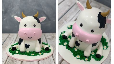 Adorable Cow Cake | Cute Cow Cake | Farm Animal Cake - YouTube