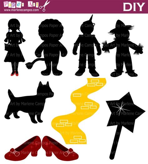 Wizard of OZ Silhouette Clip Art Inspired Wizard of oz