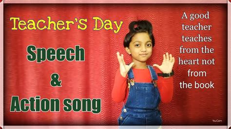 Teachers day speech with song for Children and kids|English with subtitle... - YouTube