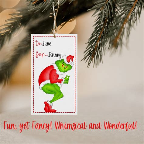 PRINTABLE Grinch Gift Tags Grinch Christmas Gift Tags 8 - Etsy