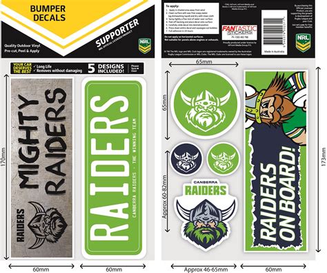 Raiders Bumper Decal Sheet (2020) – FANtastic Stickers